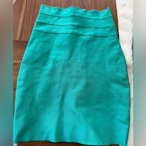 bebe Teal Pencil Skirt with Tiered Waistband